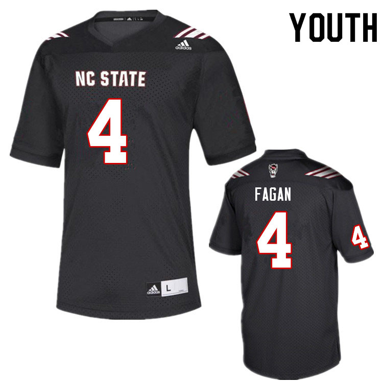 Youth #4 Cyrus Fagan NC State Wolfpack College Football Jerseys Sale-Black - Click Image to Close